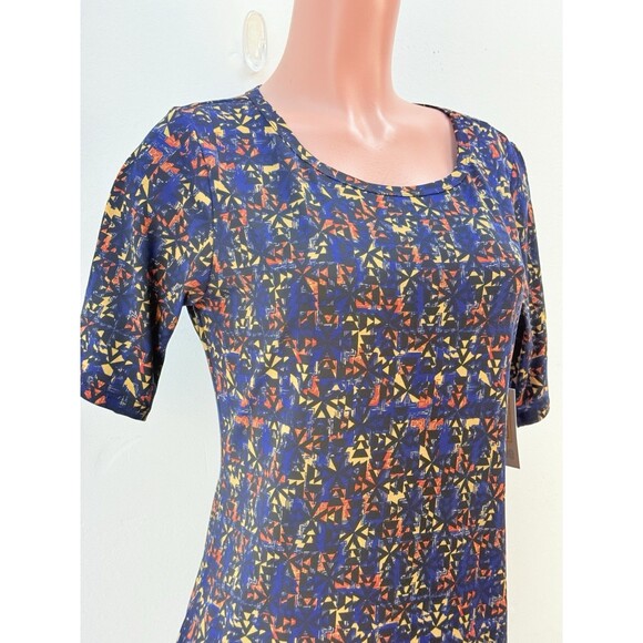 LuLaRoe Julia Dress Large Color Multicolor Stretch Knee Length Comfy - Picture 8 of 13